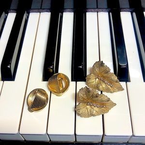 Two pairs of vintage earrings signed Judy Lee and Marvella